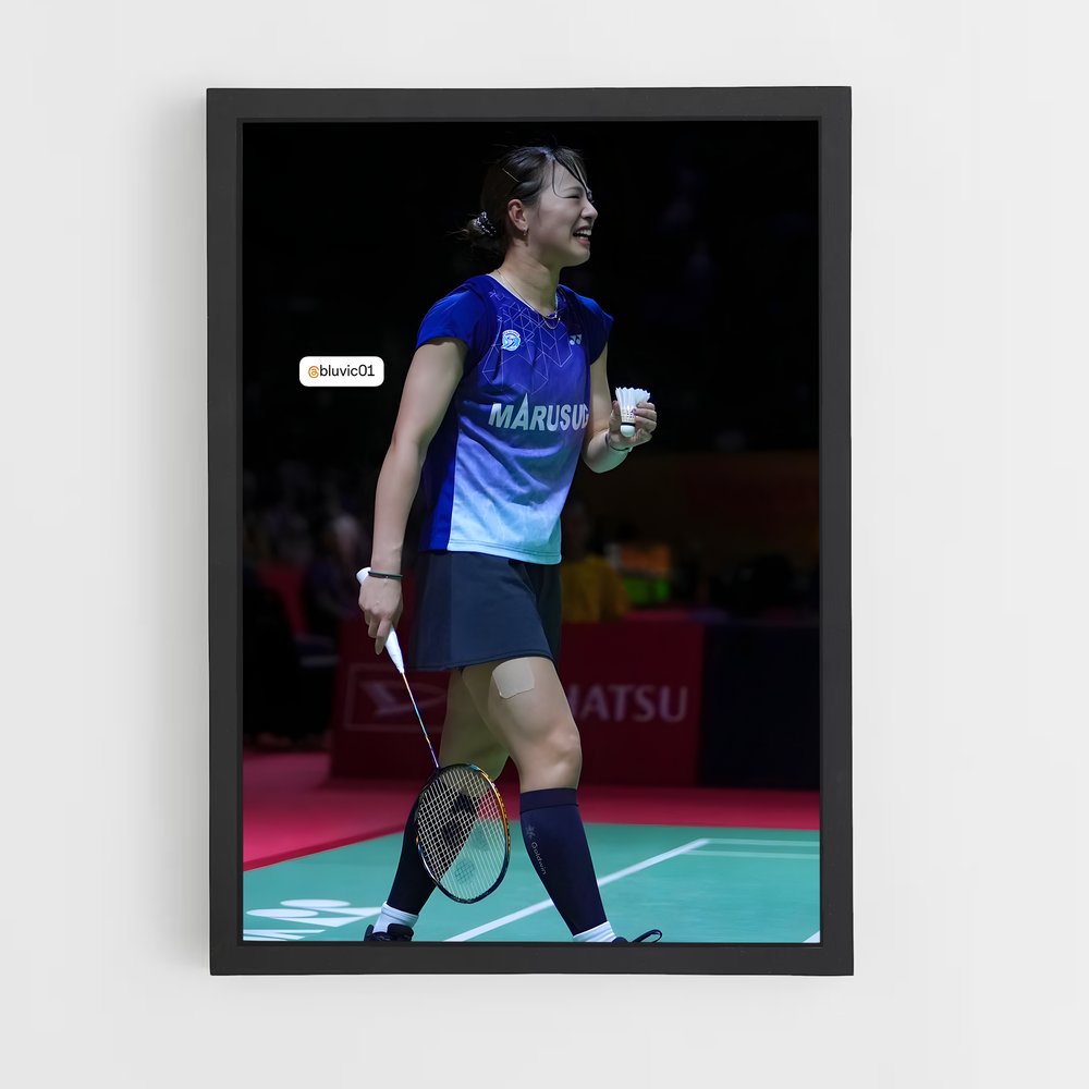 Poster Yuki fukushima gracieux – affiche Badminton (vue 2)
